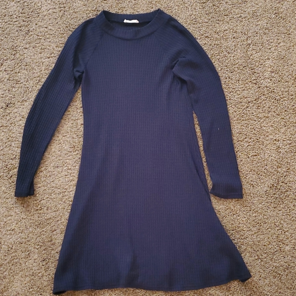 Full Tilt Large Navy High-Neck Dress